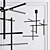Sleek Dimmable Black LED Pendant 3D model small image 1