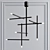 Sleek Dimmable Black LED Pendant 3D model small image 2