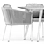 Contemporary OMER Armchair & Link Round Dining Table 3D model small image 5