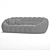 Sleek Perspective 3-Seater Sofa 3D model small image 4