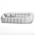 Sleek Perspective 3-Seater Sofa 3D model small image 5