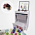 Children's Room Set: Toy Storage, Colorful Cubes, Cars, Rocking Moose, Round Rug & Framed Art 3D model small image 3