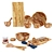 Modern Rustic Olive Wood Serveware 3D model small image 1
