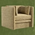 Modern Upholstered Armchair 3D model small image 2