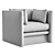Modern Upholstered Armchair 3D model small image 5