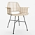 HKLiving Rattan Tub Chair - Natural+Black: Perfect Blend of Style and Comfort 3D model small image 4