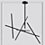 Minimalist LED Crossroads Chandelier 3D model small image 2
