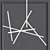 Minimalist LED Crossroads Chandelier 3D model small image 3