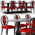 Luxury Decagonal Dining Table & Sidonie Chair 3D model small image 2