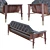Modern Dark Walnut Sofa: Curtis 3D model small image 2