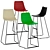 Modern Orange Bar Stool: Elegant and Comfortable 3D model small image 2