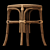 Elegant Rattan Stool 3D model small image 3