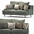 Elegant Green Velvet Sofa 3D model small image 2