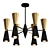 Black and Gold Cone Chandelier 3D model small image 1