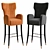 Elegant Davis Bar Chair 3D model small image 1