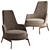 Leda Armchair - Timeless Elegance & Comfort 3D model small image 1