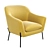 Modern Yellow Accent Chair 3D model small image 1