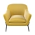 Modern Yellow Accent Chair 3D model small image 2