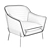 Modern Yellow Accent Chair 3D model small image 3