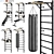 Versatile Wall Bars Set: Perfect for Fitness Training 3D model small image 1