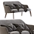 Elegant Poliform Jane Sofa 3D model small image 3