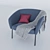 Stylish Blue Armchair: Tessin 3D model small image 2