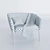 Stylish Blue Armchair: Tessin 3D model small image 4