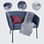 Stylish Blue Armchair: Tessin 3D model small image 5