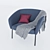 Stylish Blue Armchair: Tessin 3D model small image 7