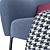 Stylish Blue Armchair: Tessin 3D model small image 8