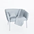 Stylish Blue Armchair: Tessin 3D model small image 10