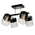Sleek Black Pendant Light 3D model small image 1