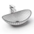 Stylish Glass Sink with Mixer 3D model small image 4