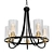 Elegant Oil-Rubbed Bronze Chandelier 3D model small image 1