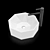 White Ceramic Sink with Mixer 3D model small image 2