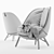 Elegant Pianca Calatea Armchair 3D model small image 3