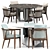 Elegant Viola Chair and Wedge Table 3D model small image 1