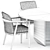 Elegant Viola Chair and Wedge Table 3D model small image 5