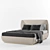 Grilli Quadro Double Bed: Sleek and Modern Elegance 3D model small image 1