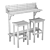 Caribbean Acacia Wood Bar Set 3D model small image 3