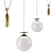 Elegant Glass Pendant Light - Diana 3D model small image 1