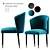 Elegant Upholstered Dining Chair 3D model small image 4