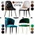 Elegant Upholstered Dining Chair 3D model small image 8