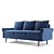 Sleek Elva Sofa: Flared Arm, High Quality 3D model small image 3