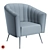 Elegant Shelly Stone Velvet Chair 3D model small image 2