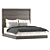 Rustic Wood B&B Bed 3D model small image 5