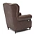 Vintage Leather Sherlock Armchair 3D model small image 8