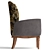 Dafne Armchair: Sophisticated Black Tie 3D model small image 3