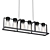Sleek Black Kitchen Island Pendant 3D model small image 1