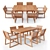 Sleek and Stylish Garden Dining Set 3D model small image 1